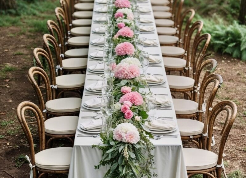 Décoration florale naturelle en extérieur